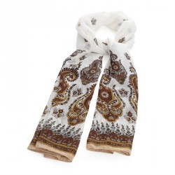Scarf - Brown tone paisley print scarf. - (SC31268)