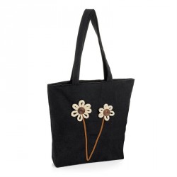 Bag - Black flower rope design bag. - (BG31248)