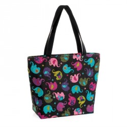 Bag - Multi colour elephant print design bag. - (BG31237)