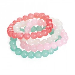 Bracelet set - Four piece pastel tone elasticated bead...