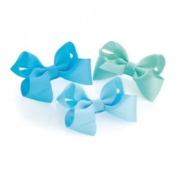 Hairband & Hair bow set - Three piece blue tone hair bow...