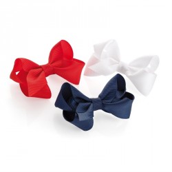 Hair bow set - Three piece white, red and navy blue...