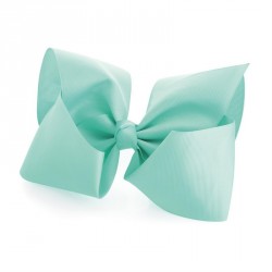 Hair bow - Large mint green colour hair bow on clip. -...