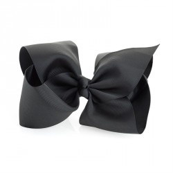 Hair bow - Large black colour hair bow on clip. - (HA31166)