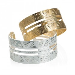 Bracelet set - Two piece worn gold and worn silver colour...