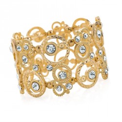 Bracelet - Worn gold colour crystal elasticated bracelet....
