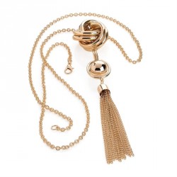 Necklace - Rose gold colour chain charm necklace. - (N31100)