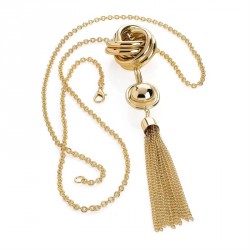 Necklace - Gold colour chain charm necklace. - (N31099)