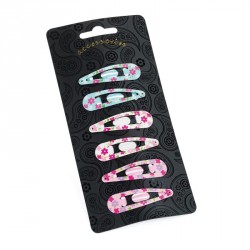 Hair clip set - Six piece blue, white and pink tone...
