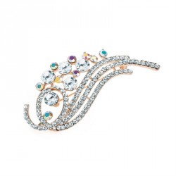 Brooch - Rose gold colour crystal and AB crystal brooch....