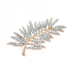 Brooch - Rose gold colour crystal leaf design brooch. -...