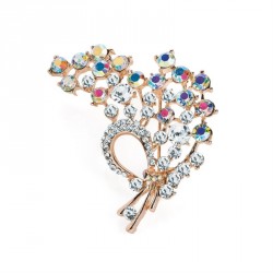 Brooch - Rose gold colour crystal and AB crystal effect...