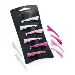 Hair clip set - Six piece pink tone glitter effect hair...