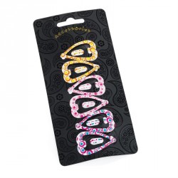 Hair clip set - Six piece heart design hair snap clip...