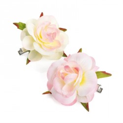 Hair flower - Two piece pink and cream tone flower hair...