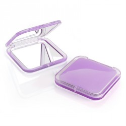 Compact mirror - Purple square design compact mirror. -...