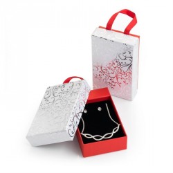 Necklace & Earring set - Silver, white and red colour...