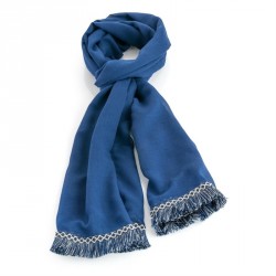 Scarf - Blue tone fringe design scarf. - (SC31026)