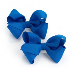 Hair bow set - Two piece royal blue colour bow hair clip...