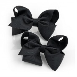 Hair bow set - Two piece black colour bow hair clip set....