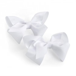Hair bow set - Two piece white colour bow hair clip set....