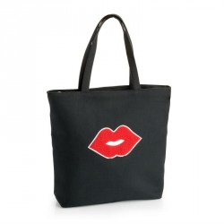 Bag - Black and red lips design bag. - (BG30999)
