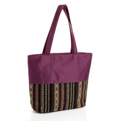 Bag - Purple tone tribal print bag. - (BG30997)