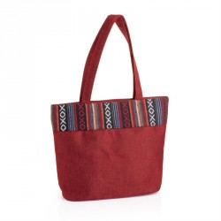 Bag - Red tone tribal print bag. - (BG30994)