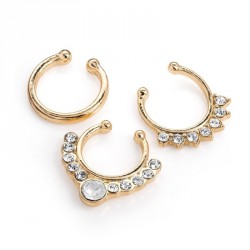 Three pieces gold colour Faux Septum rings. - (NW30938)