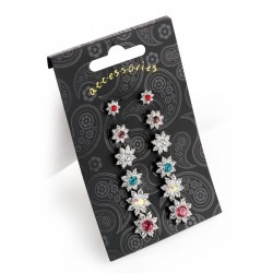 Earring set - Six pairs silver colour crystal stud set of...