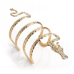 Bracelet - Gold colour AB crystal dragon design cuff...