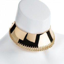 Necklace - Gold colour ball tassel collar necklace. -...