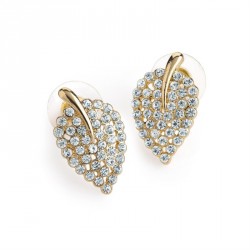Earring - Gold colour crystal lead design stud earrings....