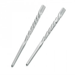 Hair chopsticks - Two piece metallic silver colour effect...