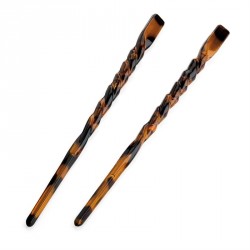 Hair chopsticks - Two piece tortoise shell effect twist...