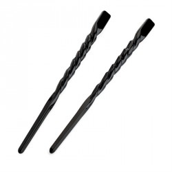 Hair chopsticks - Two piece black twist design hair...
