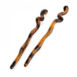Hair chopsticks - Two piece tortoise shell effect wavy...