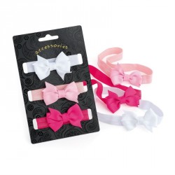 Hair bow - Three piece white, pink and fuchsia colour bow...