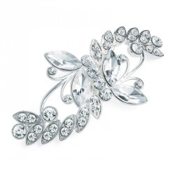 Hair clip - Silver colour crystal hair clip. - (HA30785)