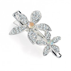 Hair clip - Shiny silver colour crystal and AB crystal...