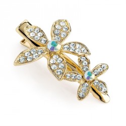 Hair clip - Shiny gold colour crystal and AB crystal...