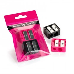 Pencil sharpener set - Two piece black and fuchsia pink...