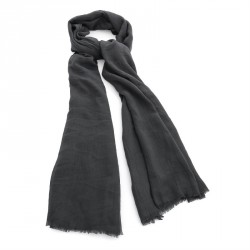 Scarf - Grey colour crinkle finish scarf. - (SC30743)