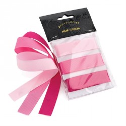 Three pieces pink tone 2cm x 100cm long hair ribbon set....