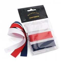 Three pieces white, red and navy colour 2cm x 100cm long...