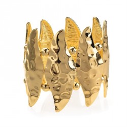 Bracelet - Gold colour stamp effect elasticated bracelet....