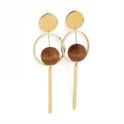 Earring - Gold colour drop earrings. - (ER30668)