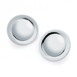 Earring - Rhodium colour clip on earrings. - (ER30666)