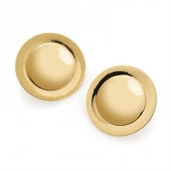 Earring - Gold colour round clip on earrings. - (ER30665)