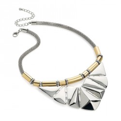 Necklace - Two tone gold and rhodium colour chain...